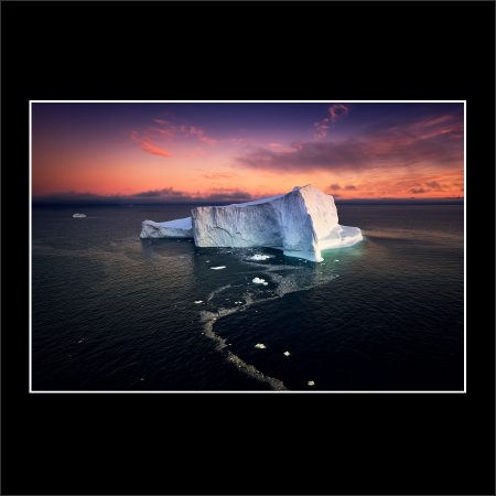 product picture Escape Disko Bay Greenland Iceberg Floating Sunset Midnight Sun Ice Arctic buy limited edition print paul reiffer photograph photography