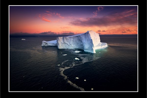 product picture Escape Disko Bay Greenland Iceberg Floating Sunset Midnight Sun Ice Arctic buy limited edition print paul reiffer photograph photography