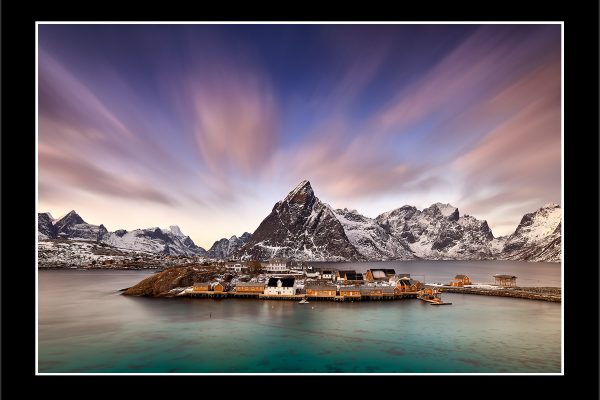 product picture Lagoon Sakrisoy Island Reine Lofoten Northern Norway Snow Mountains Winter Water buy limited edition print paul reiffer photograph photography