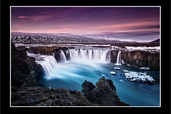 product picture Overflow Iceland Godafoss Waterfall Gods Winter Ice Snow Morning Sunrise Sky buy limited edition print paul reiffer photograph photography