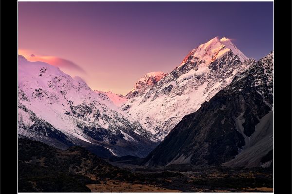 product picture Whisper Aoraki Mount Mt Cook New Zealand Tasman Mountain Snow Glacier Sunset Hermitage Ice buy limited edition print paul reiffer photograph photography