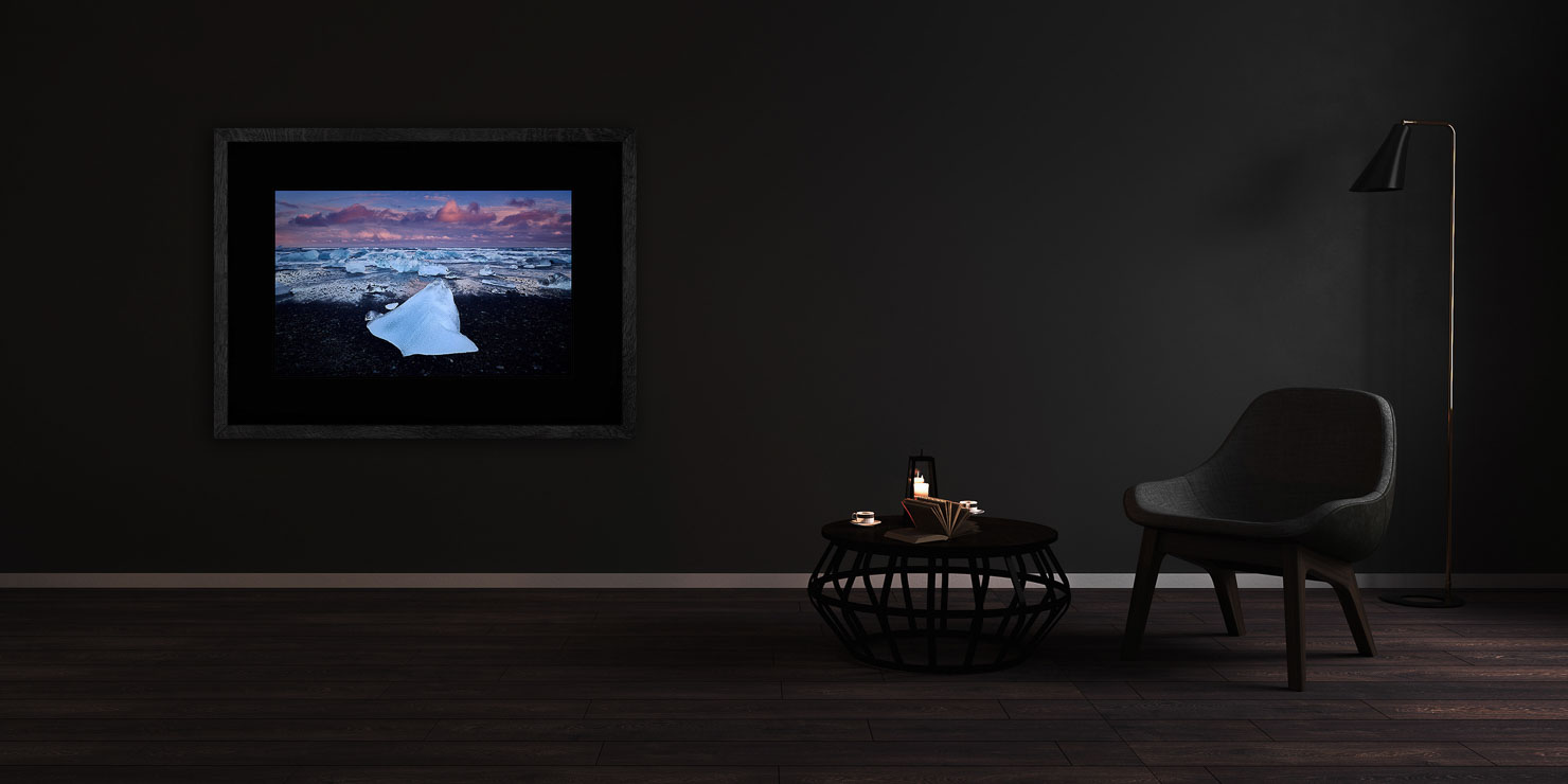 beached Vatnajokull Iceland buy limited edition photograph landscape Full Solid Wood Black Frame Complete Image Paul Reiffer Apartment 07 Dark Black Solid Wood Frame Paul Reiffer
