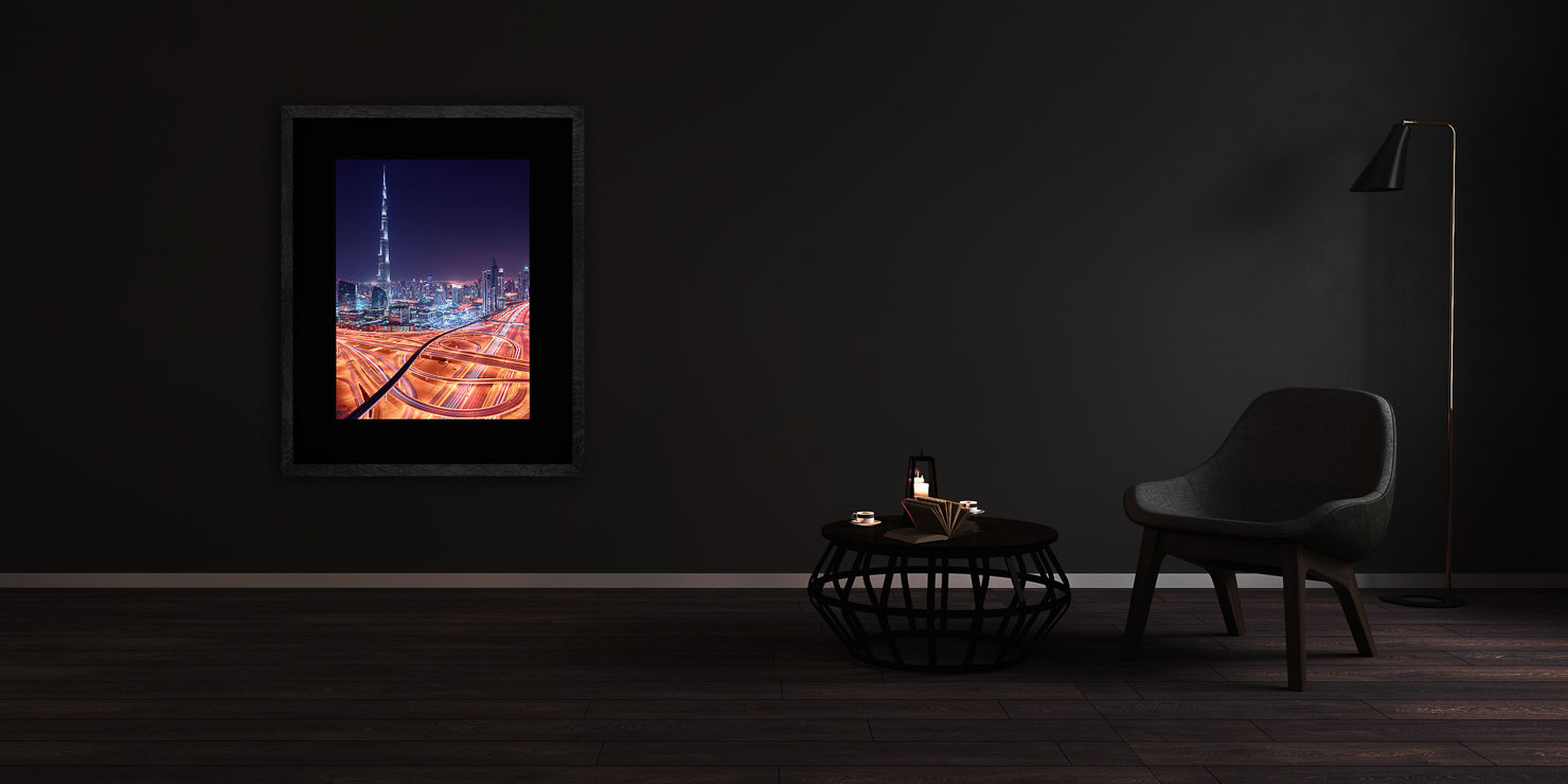 blaze Dubai UAE buy limited edition photograph landscape Full Solid Wood Black Frame Complete Image Paul Reiffer Apartment 07 Dark Black Solid Wood Frame Paul Reiffer