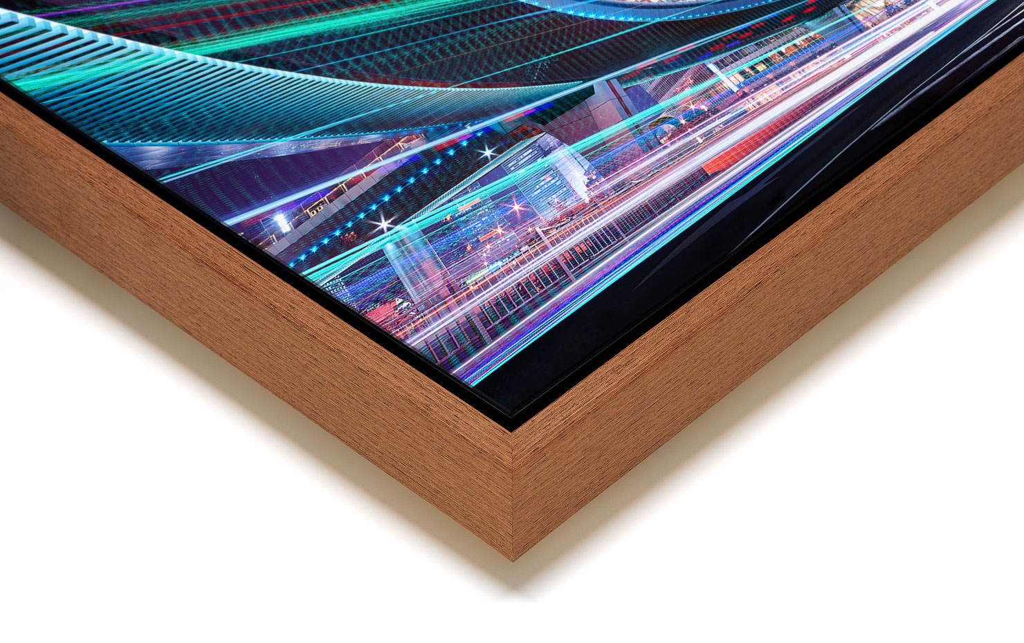 circular motion Shanghai China buy limited edition photograph landscape Full Light Floating Tray Frame Solid Wood Acrylic Paul Reiffer