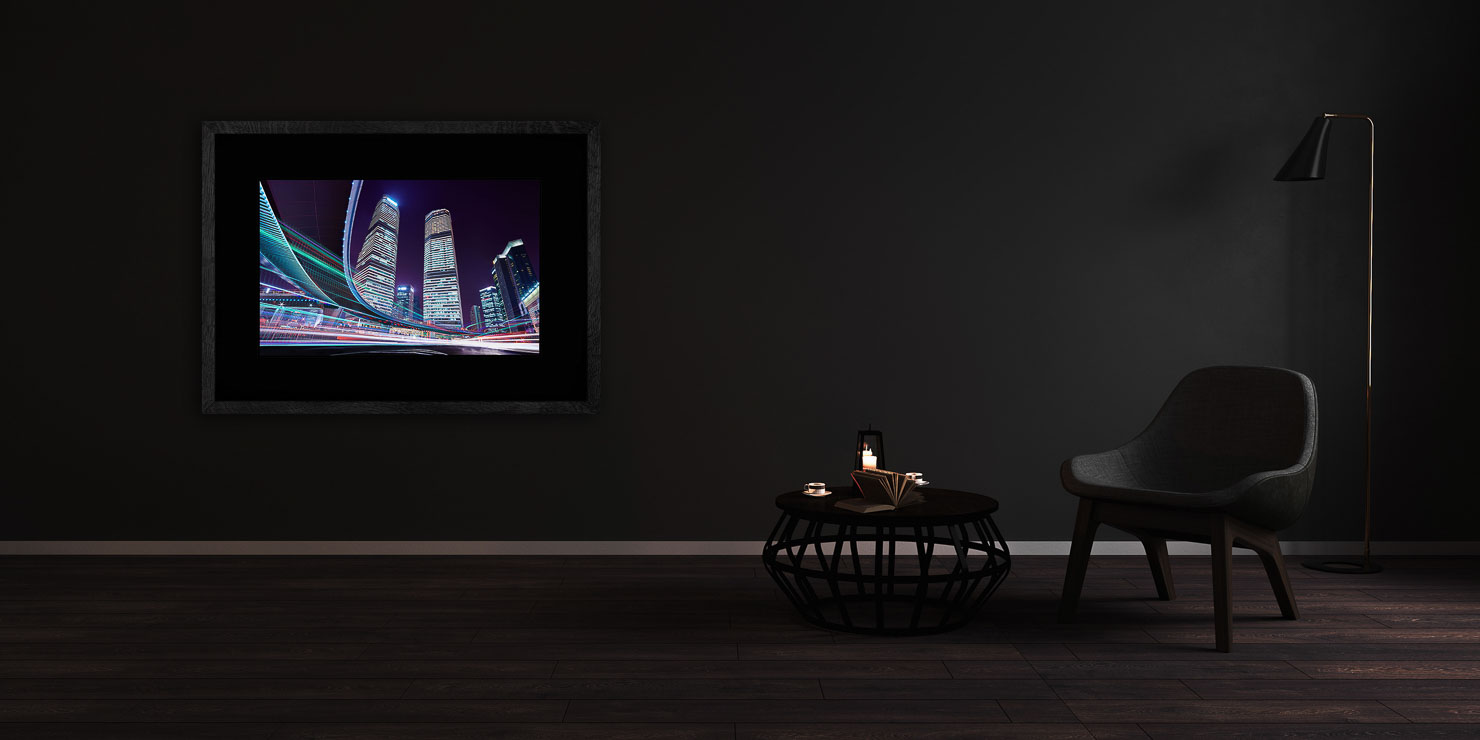 circular motion Shanghai China buy limited edition photograph landscape Full Solid Wood Black Frame Complete Image Paul Reiffer Apartment 07 Dark Black Solid Wood Frame Paul Reiffer