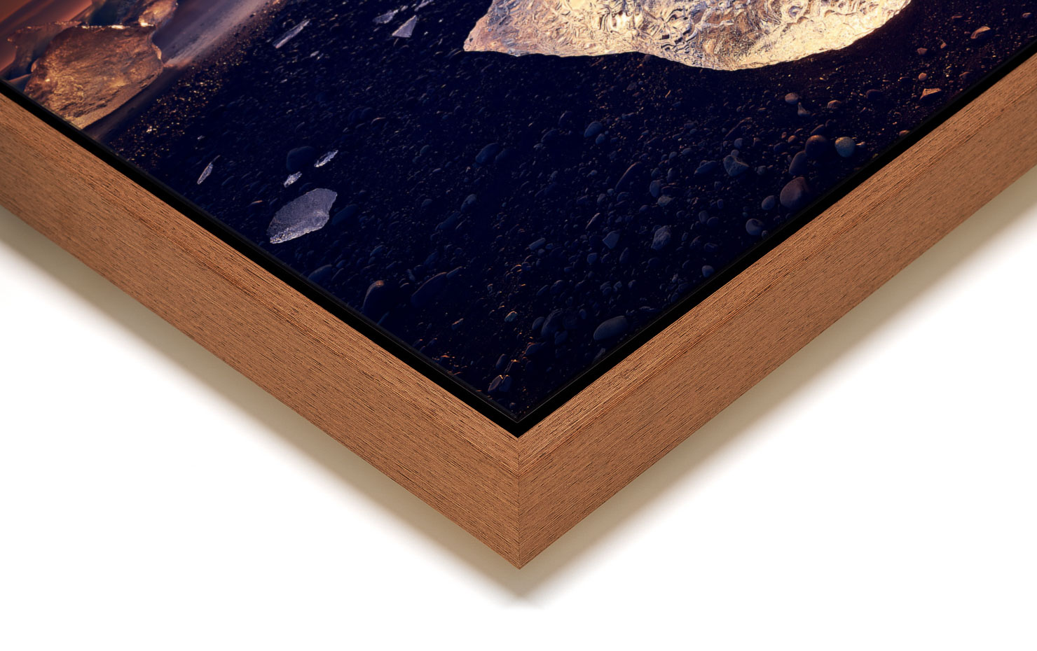 diamond Jokulsarlon Iceland buy limited edition photograph landscape Full Light Floating Tray Frame Solid Wood Acrylic Paul Reiffer