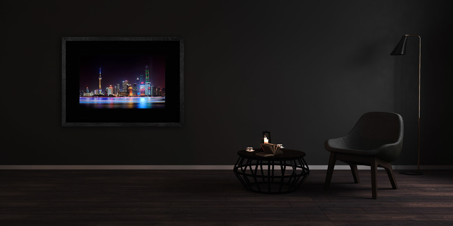 electri city Shanghai China buy limited edition photograph landscape Full Solid Wood Black Frame Complete Image Paul Reiffer Apartment 07 Dark Black Solid Wood Frame Paul Reiffer