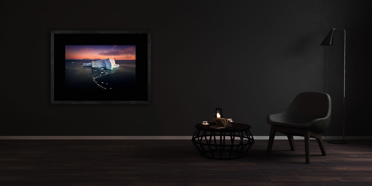 escape Ilulissat Greenland buy limited edition photograph landscape Full Solid Wood Black Frame Complete Image Paul Reiffer Apartment 07 Dark Black Solid Wood Frame Paul Reiffer