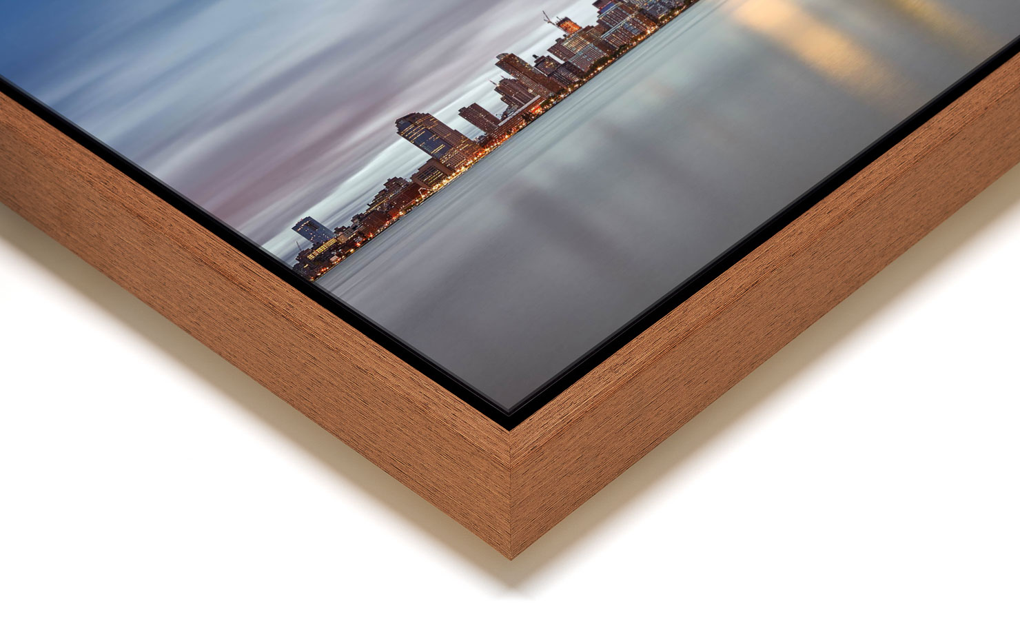 financial freedom New York City USA buy limited edition photograph landscape Full Light Floating Tray Frame Solid Wood Acrylic Paul Reiffer