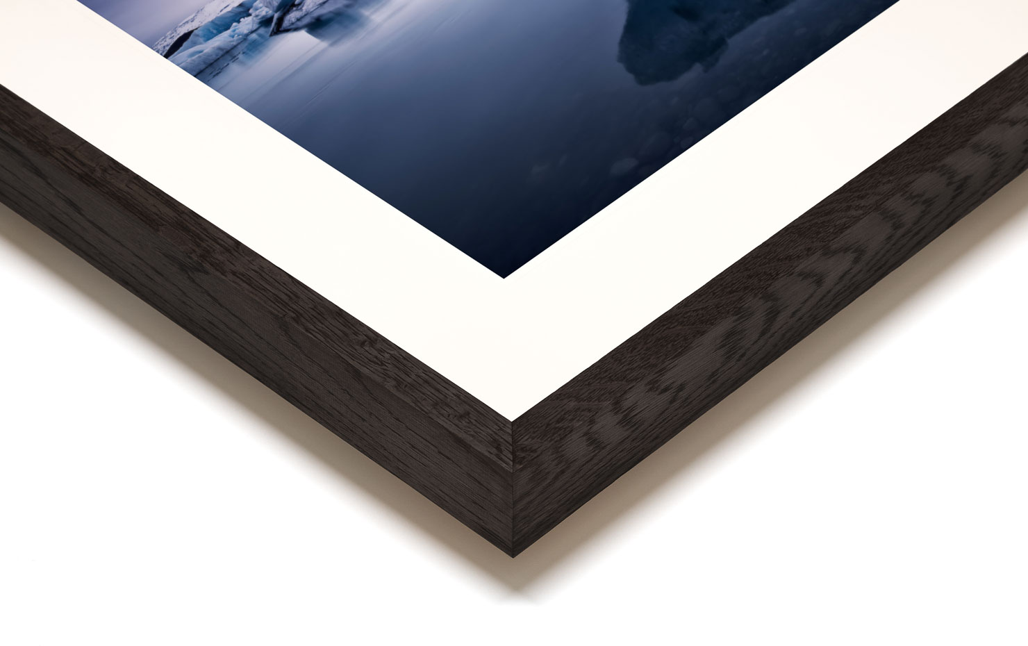 float Jokulsarlon Iceland buy limited edition photograph landscape Full Dark Solid Wood Frame Paul Reiffer