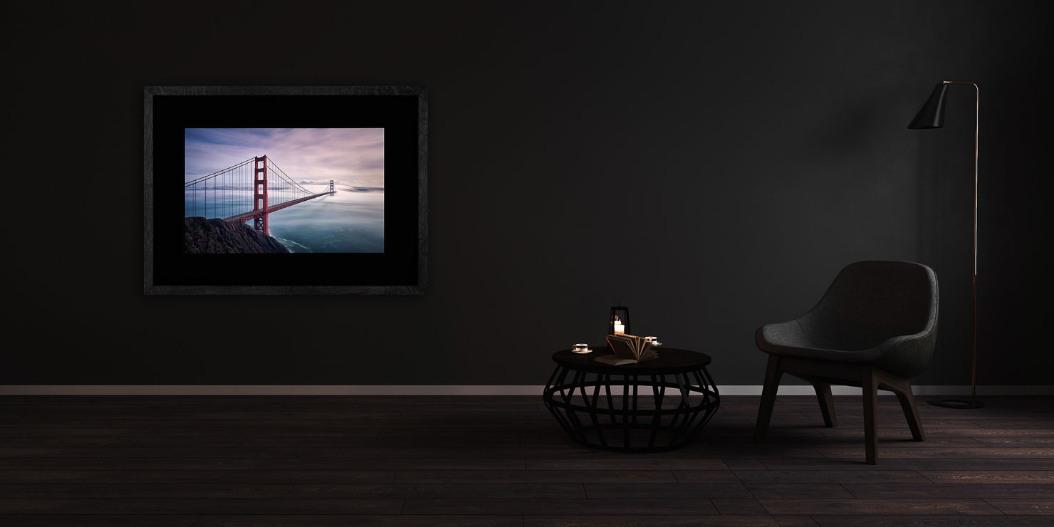 fog city San Francisco California buy limited edition photograph landscape Full Solid Wood Black Frame Complete Image Paul Reiffer Apartment 07 Dark Black Solid Wood Frame Paul Reiffer