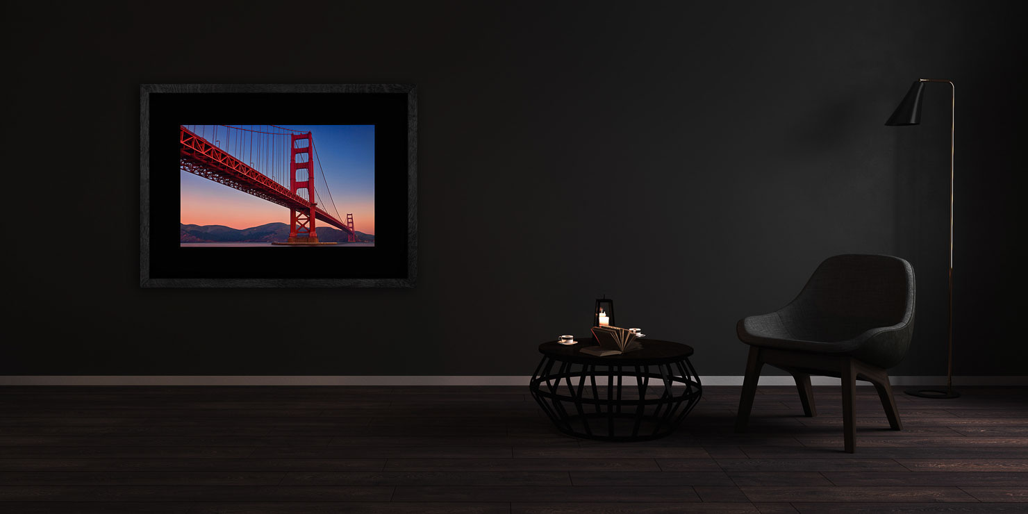 golden gateway San Francisco California USA buy limited edition photograph landscape Full Solid Wood Black Frame Complete Image Paul Reiffer Apartment 07 Dark Black Solid Wood Frame Paul Reiffer