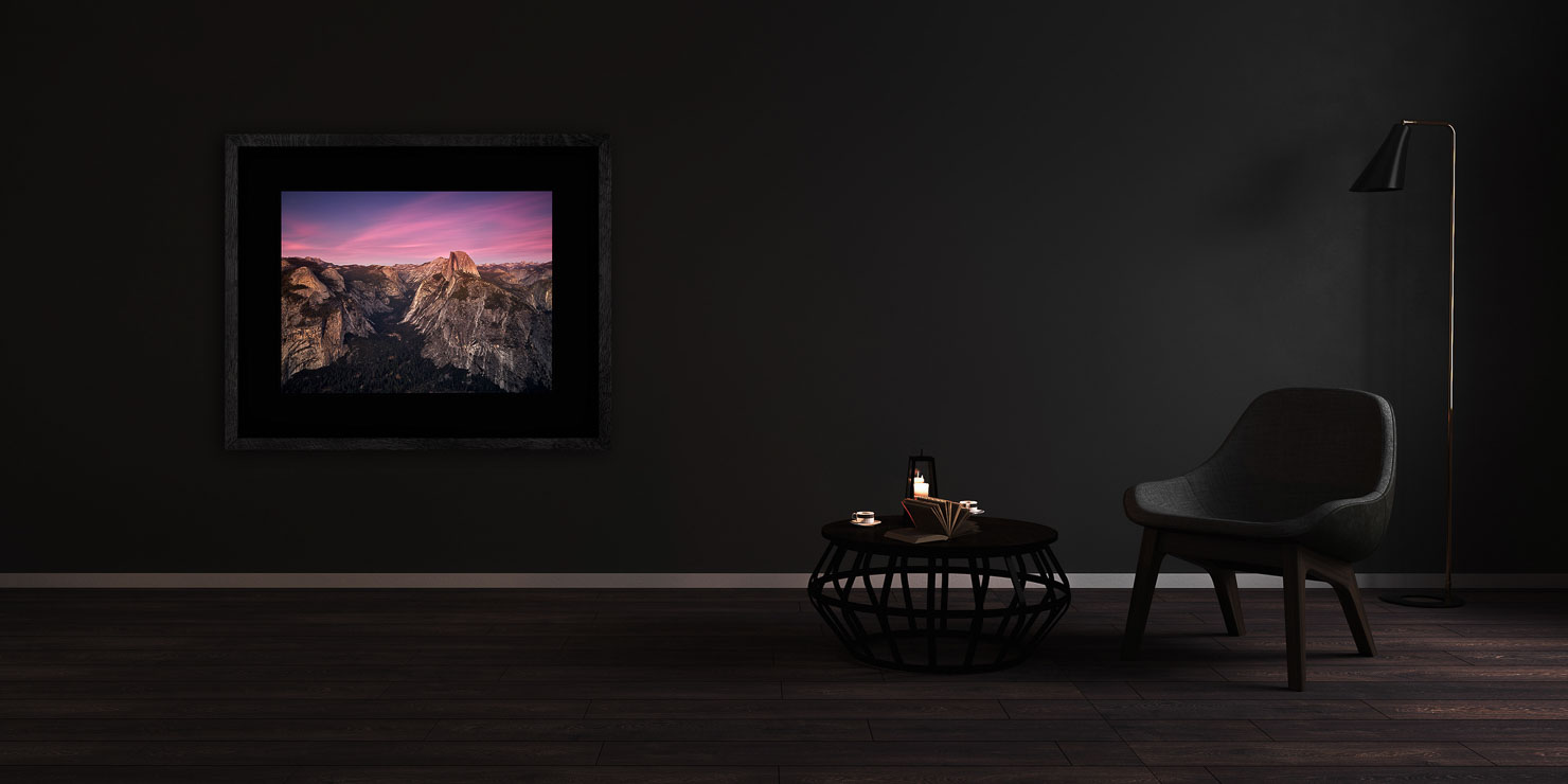 half dome Yosemite National Park USA buy limited edition photograph landscape Full Solid Wood Black Frame Complete Image Paul Reiffer Apartment 07 Dark Black Solid Wood Frame Paul Reiffer