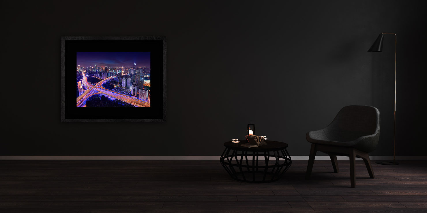 heartbeat Shanghai China buy limited edition photograph landscape Full Solid Wood Black Frame Complete Image Paul Reiffer Apartment 07 Dark Black Solid Wood Frame Paul Reiffer