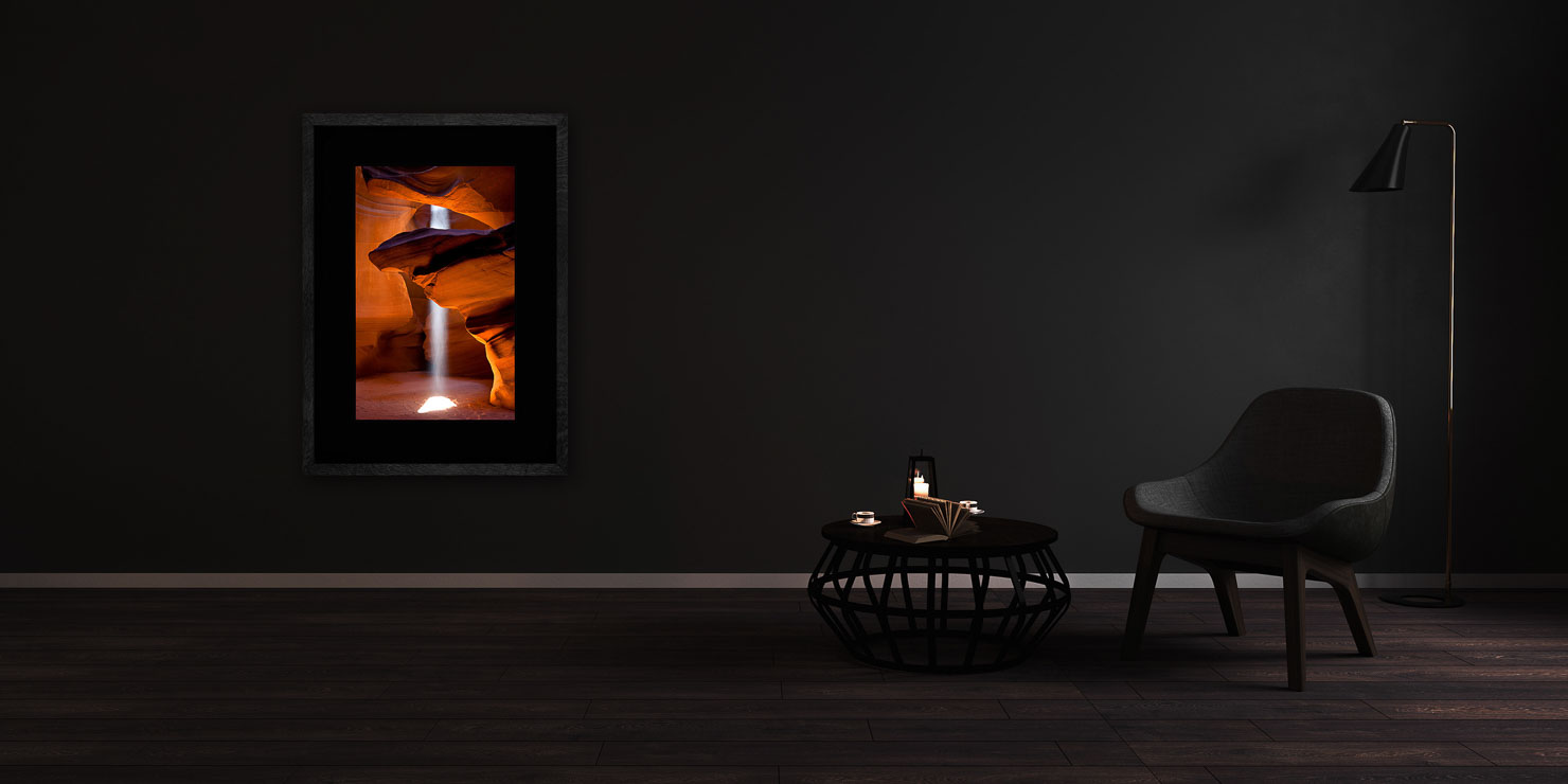 hidden spirit Antelope Canyon Arizona USA buy limited edition photograph landscape Full Solid Wood Black Frame Complete Image Paul Reiffer Apartment 07 Dark Black Solid Wood Frame Paul Reiffer