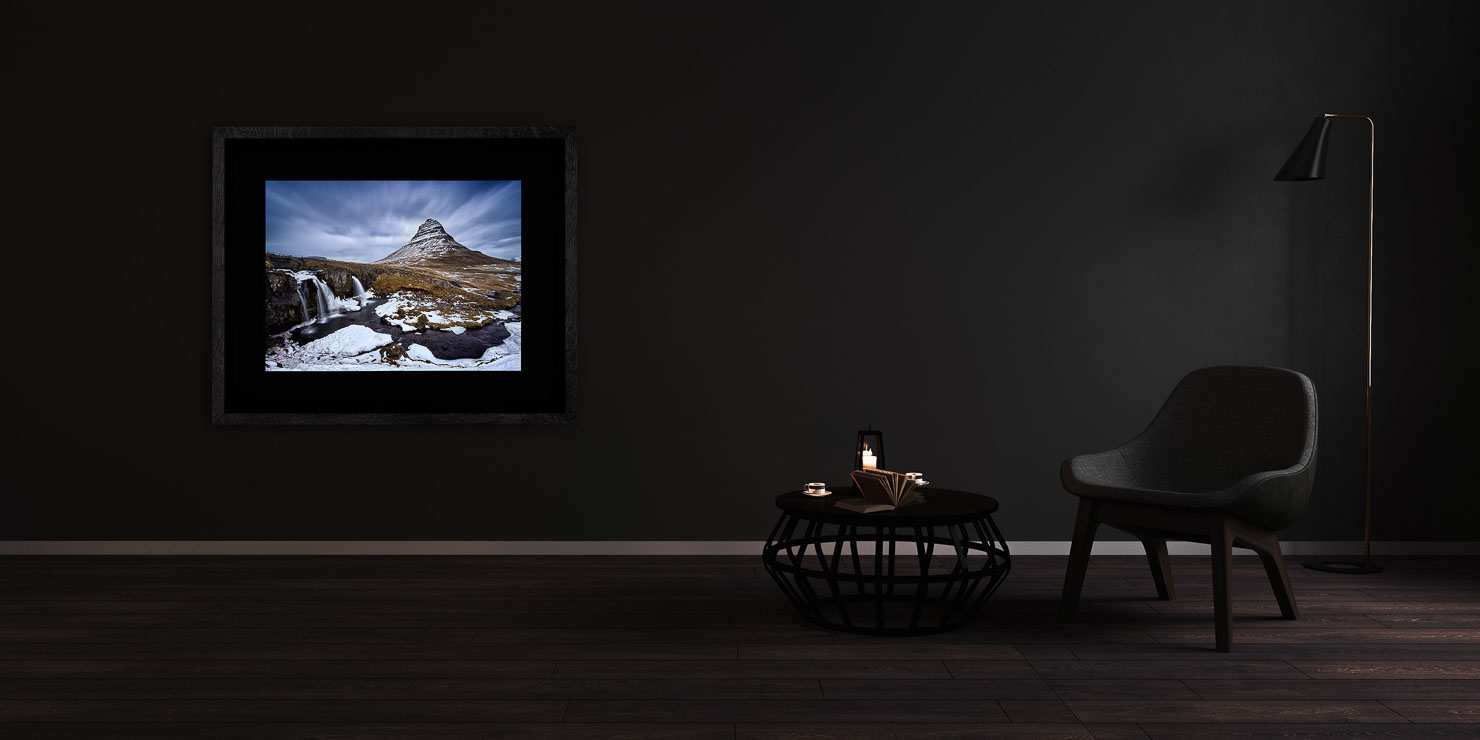 sanctum Kirkjufell Iceland buy limited edition photograph landscape Full Solid Wood Black Frame Complete Image Paul Reiffer Apartment 07 Dark Black Solid Wood Frame Paul Reiffer