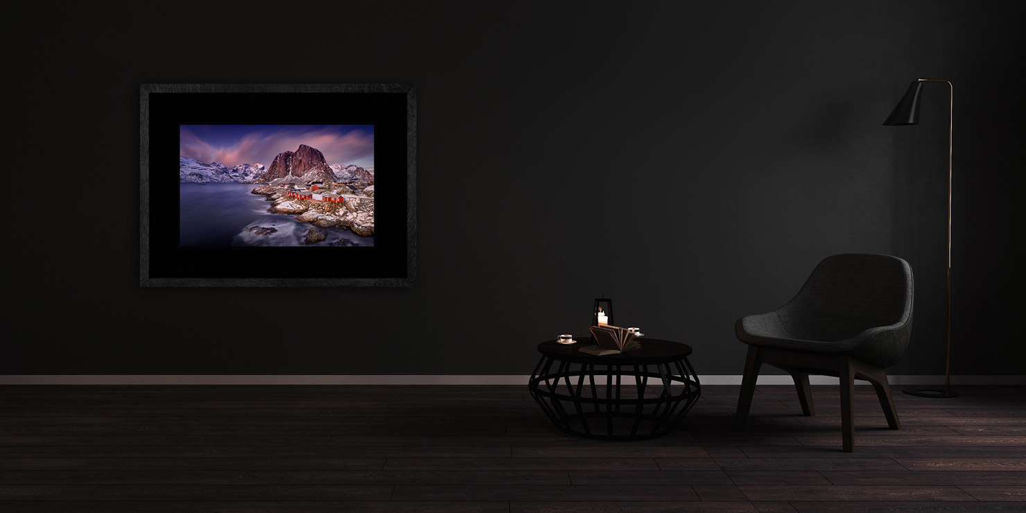 ikonisk Lofoten Norway buy limited edition photograph landscape Full Solid Wood Black Frame Complete Image Paul Reiffer Apartment 07 Dark Black Solid Wood Frame Paul Reiffer