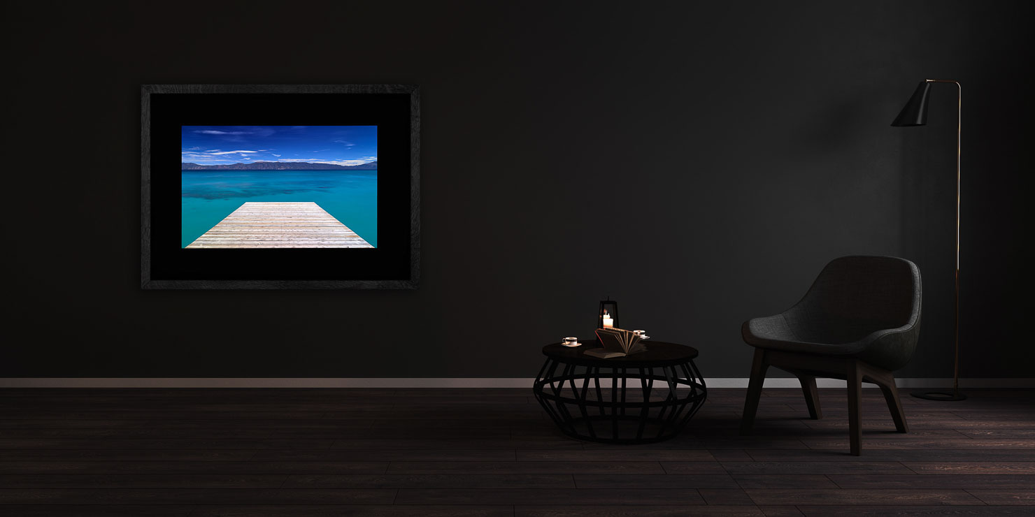 into the blue Lake Tahoe California USA buy limited edition photograph landscape Full Solid Wood Black Frame Complete Image Paul Reiffer Apartment 07 Dark Black Solid Wood Frame Paul Reiffer