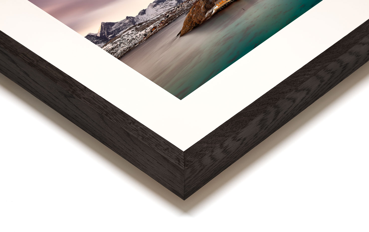lagoon Lofoten Norway buy limited edition photograph landscape Full Dark Solid Wood Frame Paul Reiffer