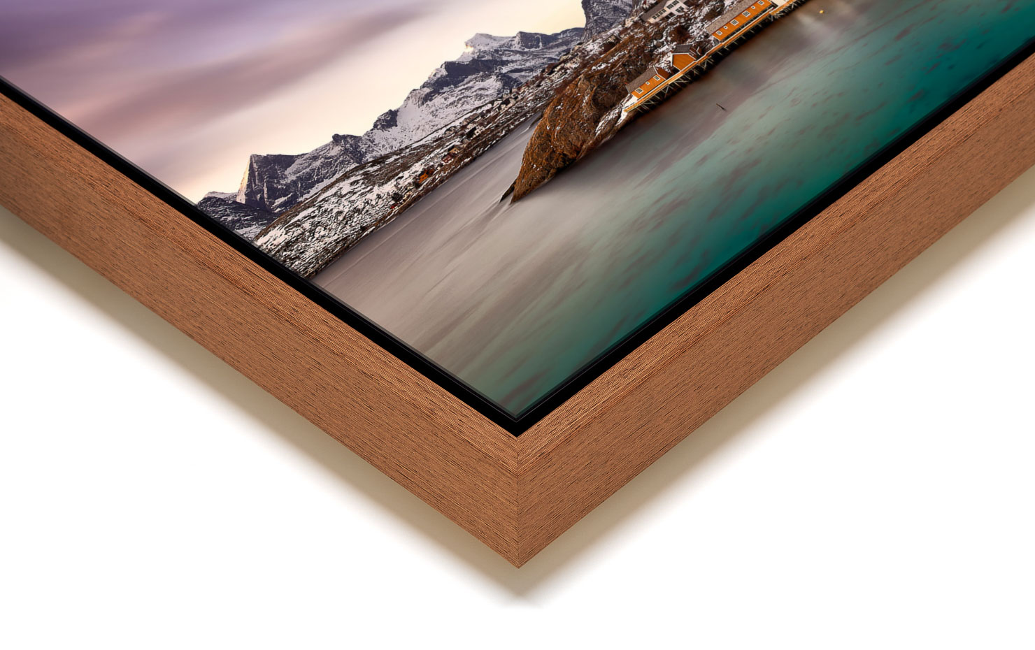 lagoon Lofoten Norway buy limited edition photograph landscape Full Light Floating Tray Frame Solid Wood Acrylic Paul Reiffer