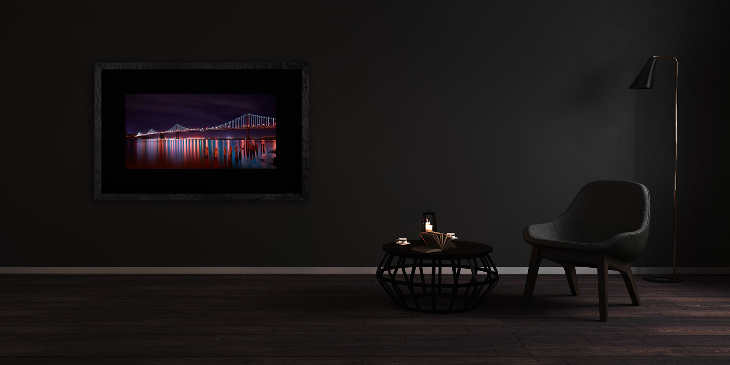 lights alive San Francisco California USA buy limited edition photograph landscape Full Solid Wood Black Frame Complete Image Paul Reiffer Apartment 07 Dark Black Solid Wood Frame Paul Reiffer