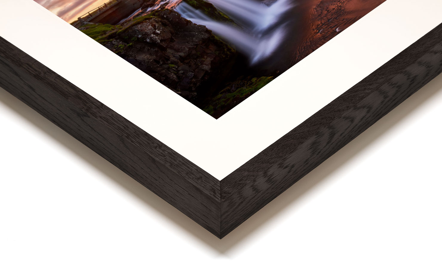 midday night an elemental glow Kirkjufell Iceland buy limited edition photograph landscape cityscape Full Dark Solid Wood Frame Paul Reiffer