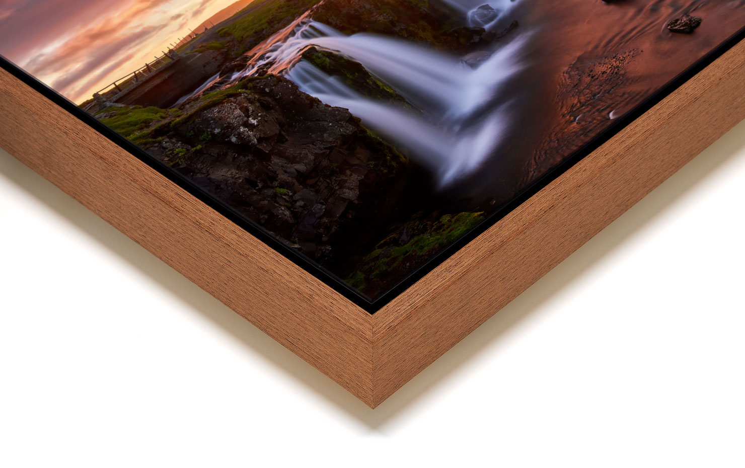 midday night an elemental glow Kirkjufell Iceland buy limited edition photograph landscape cityscape Full Light Floating Tray Frame Solid Wood Acrylic Paul Reiffer