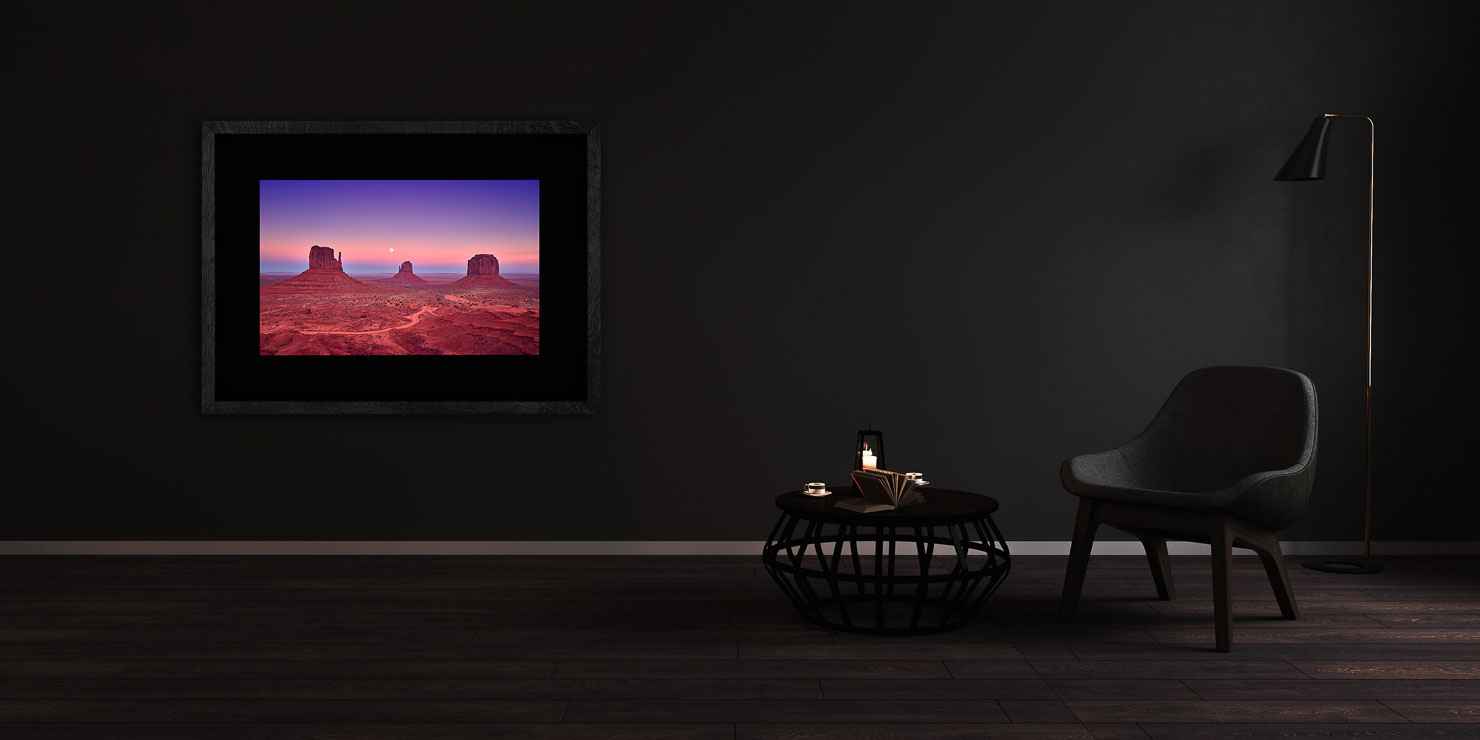 moonlit mittens Monument Valley USA buy limited edition photograph landscape Full Solid Wood Black Frame Complete Image Paul Reiffer Apartment 07 Dark Black Solid Wood Frame Paul Reiffer