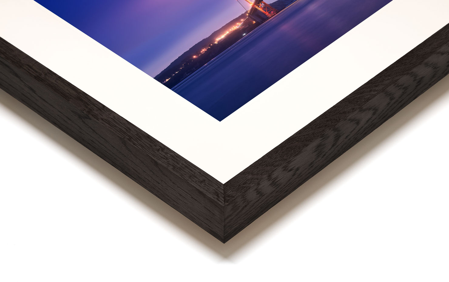 morning blues San Francisco California buy limited edition photograph landscape Full Dark Solid Wood Frame Paul Reiffer