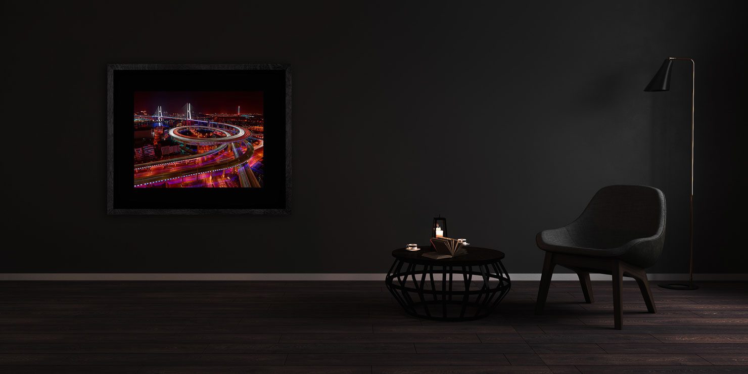 over the rainbow Shanghai China buy limited edition photograph landscape Full Solid Wood Black Frame Complete Image Paul Reiffer Apartment 07 Dark Black Solid Wood Frame Paul Reiffer