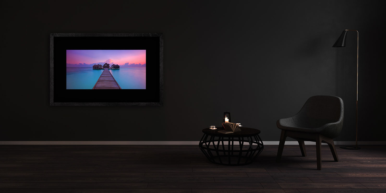 overwater Huvafen Fushi Maldives buy limited edition photograph landscape Full Solid Wood Black Frame Complete Image Paul Reiffer Apartment 07 Dark Black Solid Wood Frame Paul Reiffer