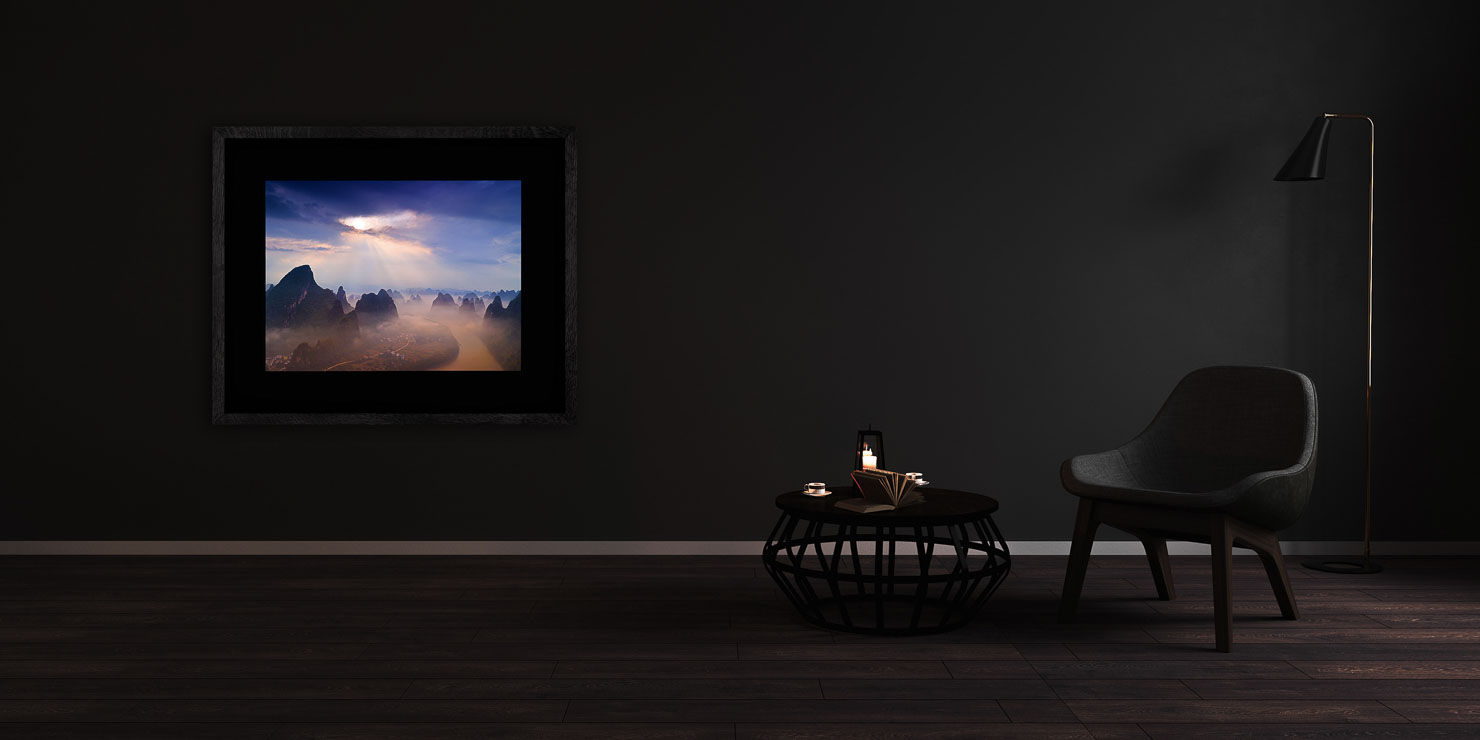 portal Guilin China buy limited edition photograph landscape Full Solid Wood Black Frame Complete Image Paul Reiffer Apartment 07 Dark Black Solid Wood Frame Paul Reiffer