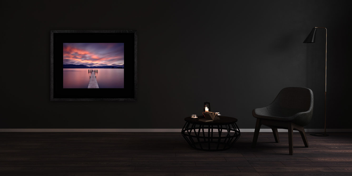 restless Te Anau New Zealand buy limited edition photograph landscape Full Solid Wood Black Frame Complete Image Paul Reiffer Apartment 07 Dark Black Solid Wood Frame Paul Reiffer