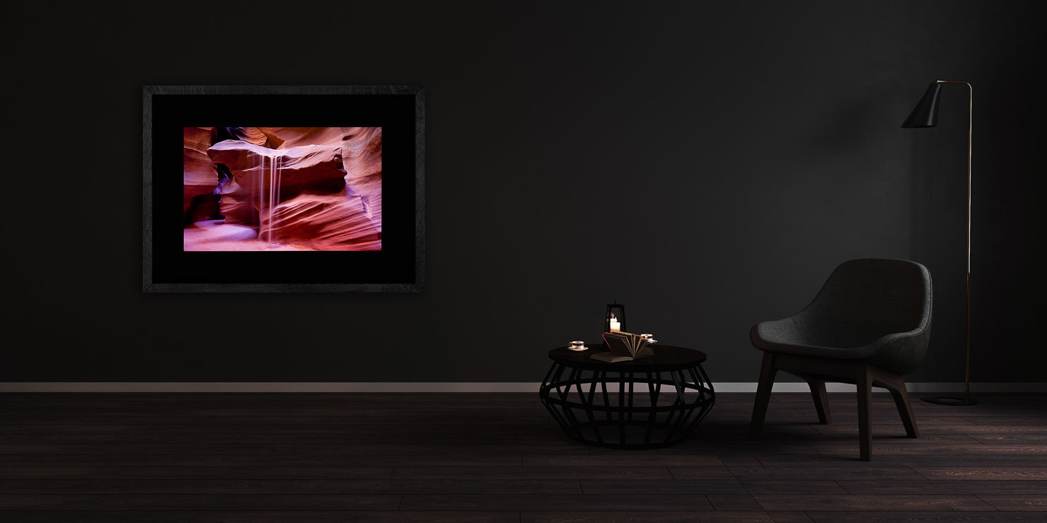 sands of time Antelope Canyon Arizona USA buy limited edition photograph landscape Full Solid Wood Black Frame Complete Image Paul Reiffer Apartment 07 Dark Black Solid Wood Frame Paul Reiffer