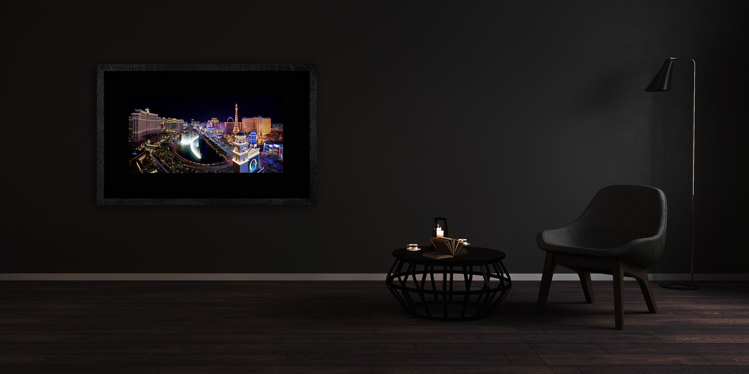 sin city Las Vegas Nevada USA buy limited edition photograph landscape Full Solid Wood Black Frame Complete Image Paul Reiffer Apartment 07 Dark Black Solid Wood Frame Paul Reiffer