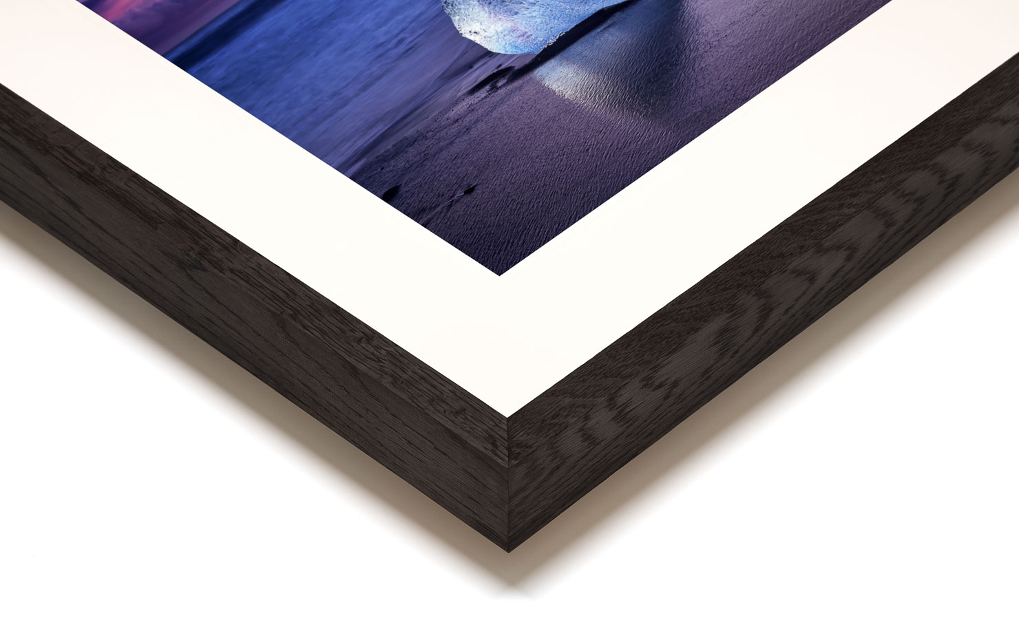 solitaire Jokulsarlon Iceland buy limited edition photograph landscape Full Dark Solid Wood Frame Paul Reiffer