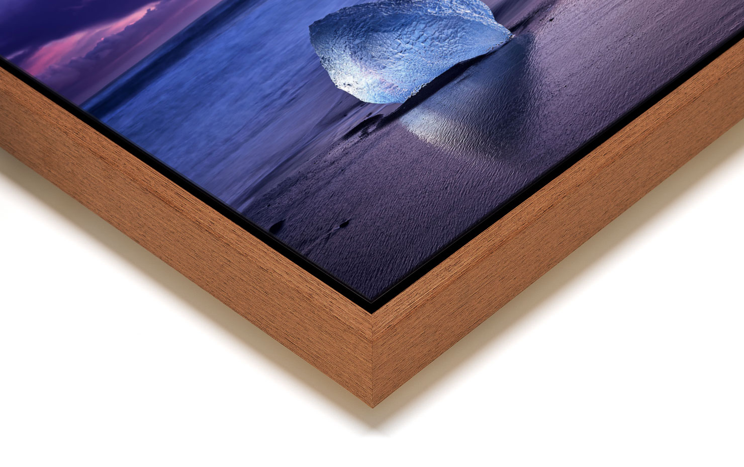 solitaire Jokulsarlon Iceland buy limited edition photograph landscape Full Light Floating Tray Frame Solid Wood Acrylic Paul Reiffer
