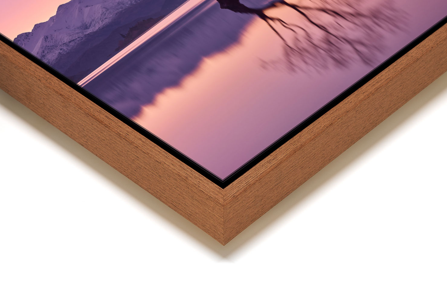 still Lake Wanaka New Zealand buy limited edition photograph landscape Full Light Floating Tray Frame Solid Wood Acrylic Paul Reiffer