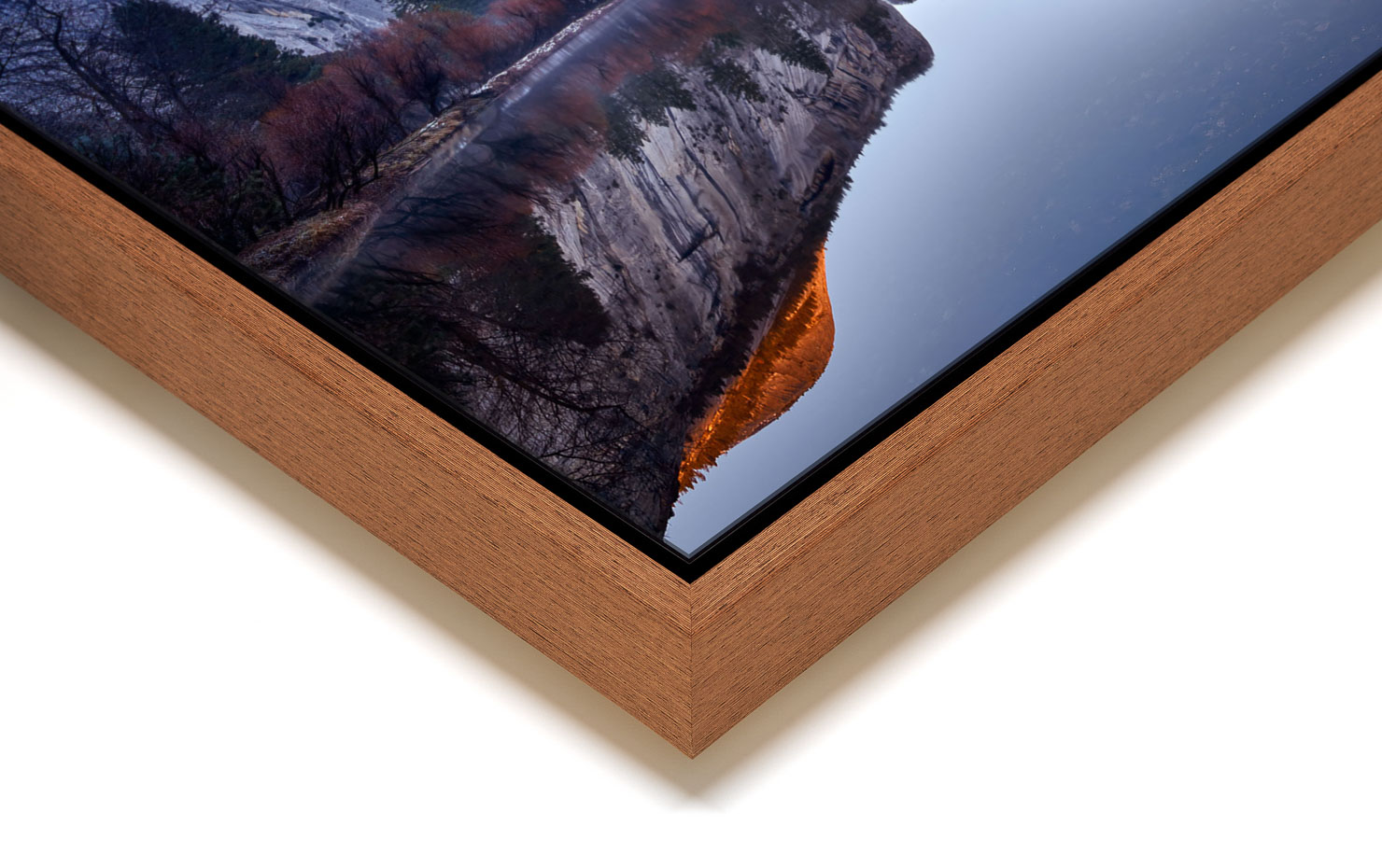 still glowing Yosemite National Park USA buy limited edition photograph landscape Full Light Floating Tray Frame Solid Wood Acrylic Paul Reiffer