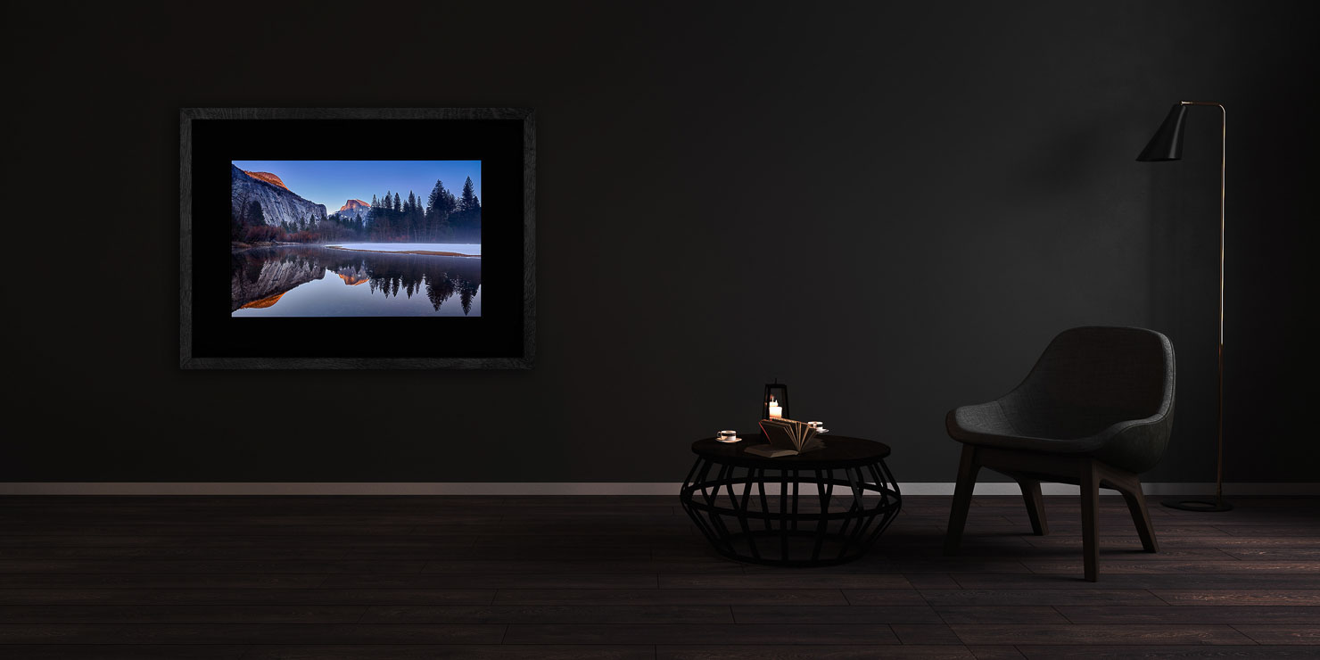 still glowing Yosemite National Park USA buy limited edition photograph landscape Full Solid Wood Black Frame Complete Image Paul Reiffer Apartment 07 Dark Black Solid Wood Frame Paul Reiffer