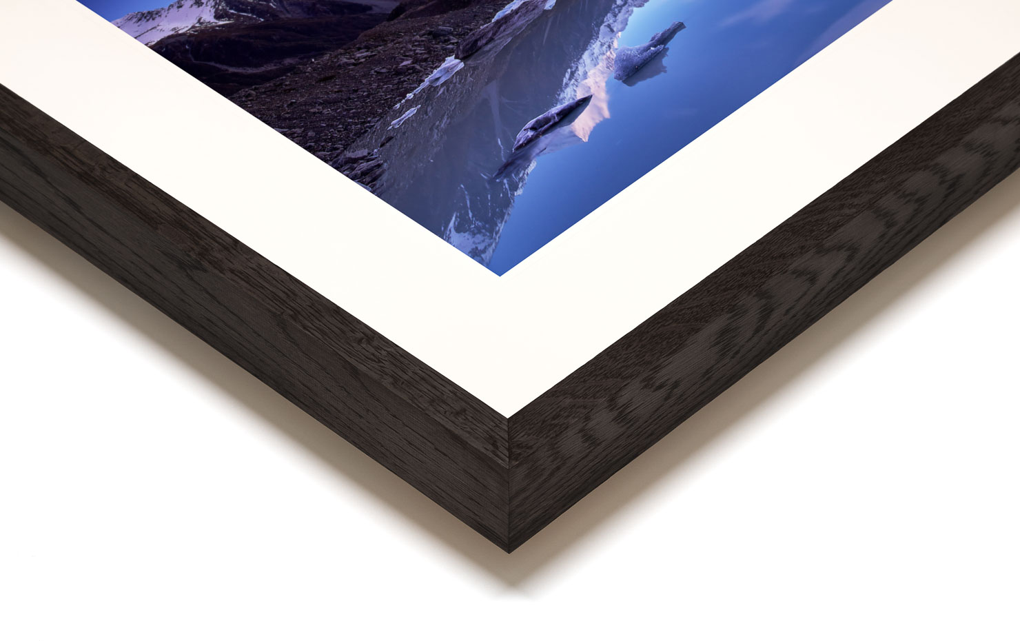 thaw Aoraki Mount Cook New Zealand buy limited edition photograph landscape Full Dark Solid Wood Frame Paul Reiffer