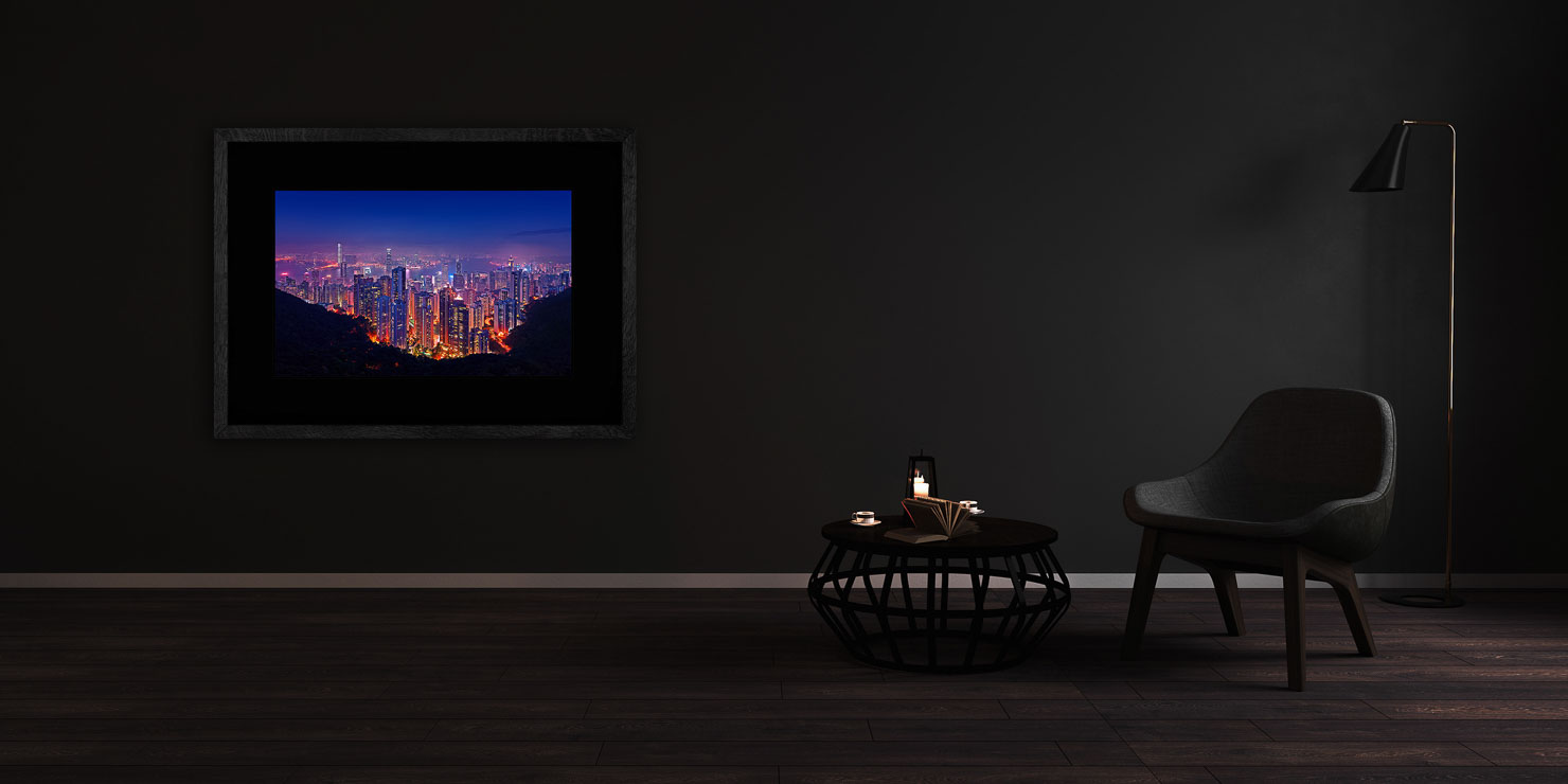 the cauldron Hong Kong Island Hong Kong buy limited edition photograph landscape Full Solid Wood Black Frame Complete Image Paul Reiffer Apartment 07 Dark Black Solid Wood Frame Paul Reiffer