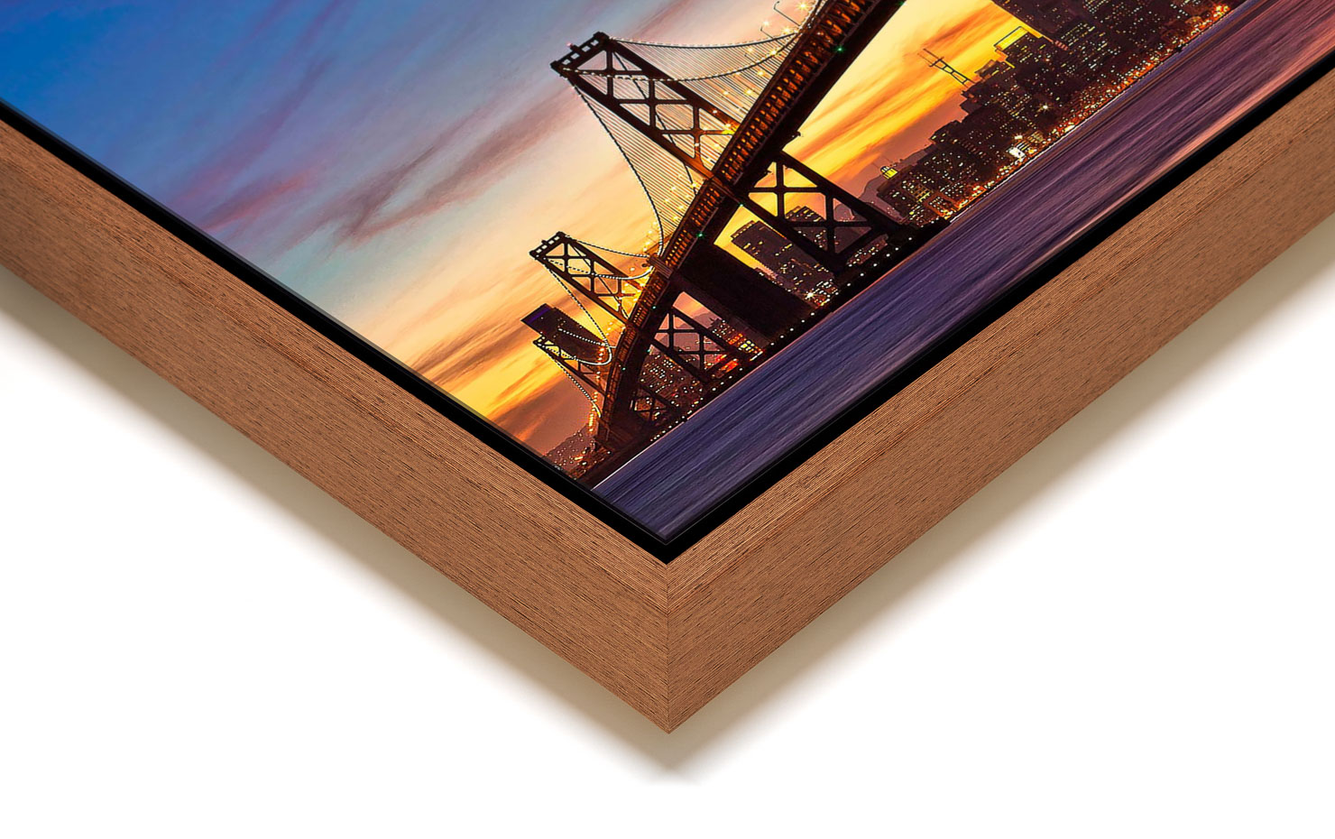 the city by the bay San Francisco California USA buy limited edition photograph landscape Full Light Floating Tray Frame Solid Wood Acrylic Paul Reiffer