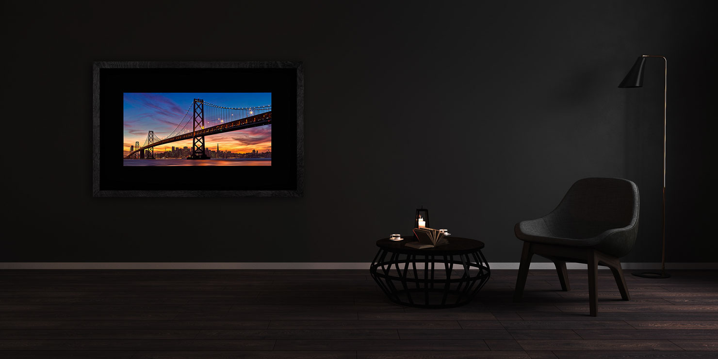 the city by the bay San Francisco California USA buy limited edition photograph landscape Full Solid Wood Black Frame Complete Image Paul Reiffer Apartment 07 Dark Black Solid Wood Frame Paul Reiffer