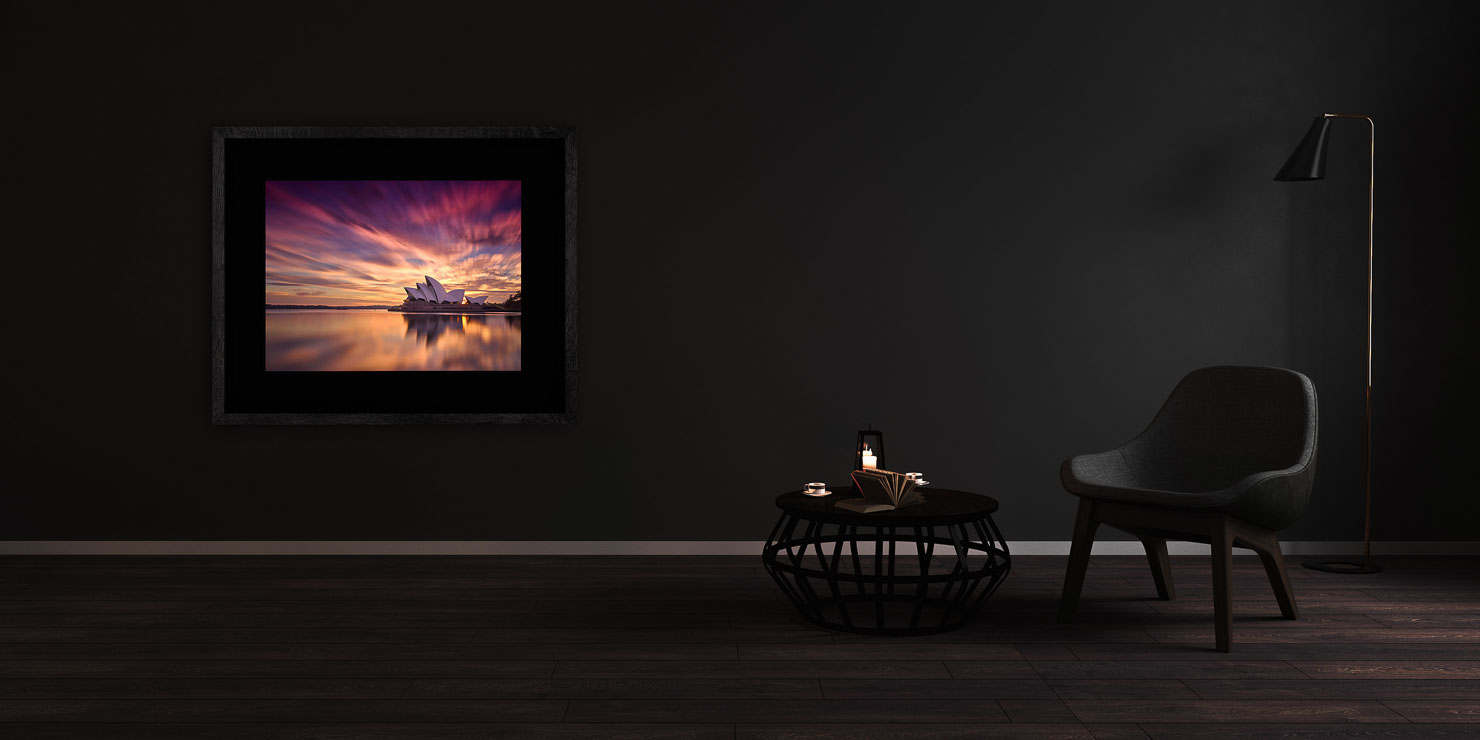 the morning after Sydney Australia buy limited edition photograph landscape Full Solid Wood Black Frame Complete Image Paul Reiffer Apartment 07 Dark Black Solid Wood Frame Paul Reiffer