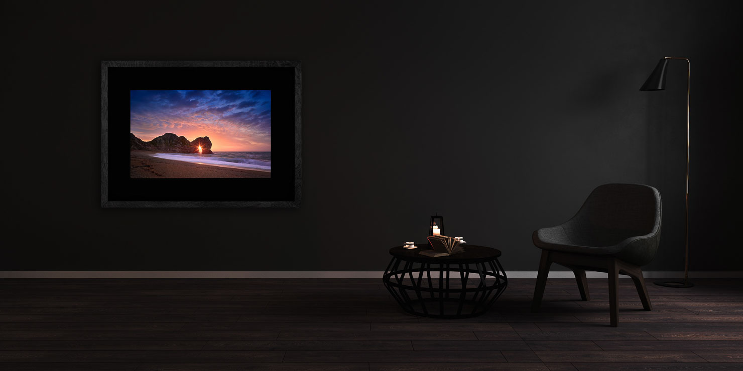 through the keyhole Durdle Door England buy limited edition photograph landscape Full Solid Wood Black Frame Complete Image Paul Reiffer Apartment 07 Dark Black Solid Wood Frame Paul Reiffer
