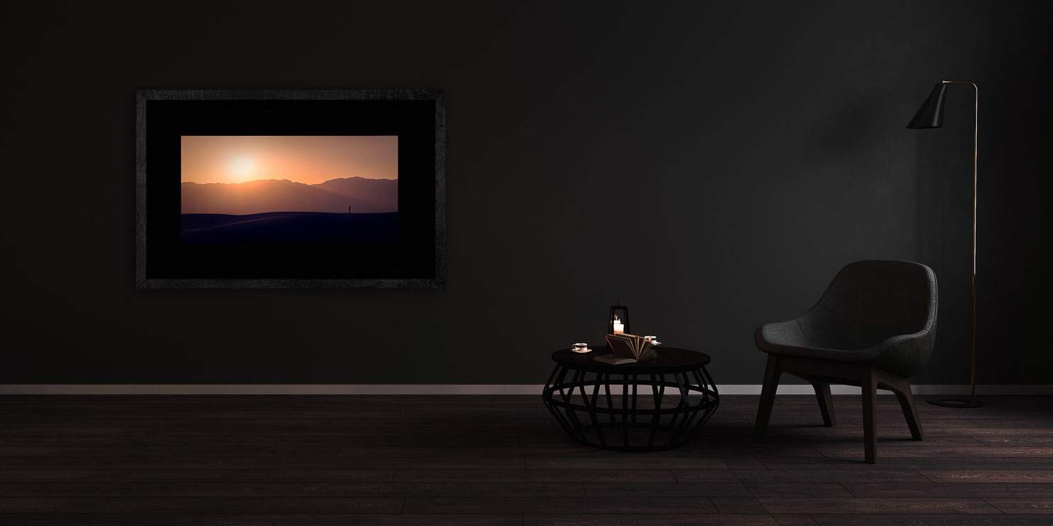 time for coffee Death Valley USA buy limited edition photograph landscape Full Solid Wood Black Frame Complete Image Paul Reiffer Apartment 07 Dark Black Solid Wood Frame Paul Reiffer