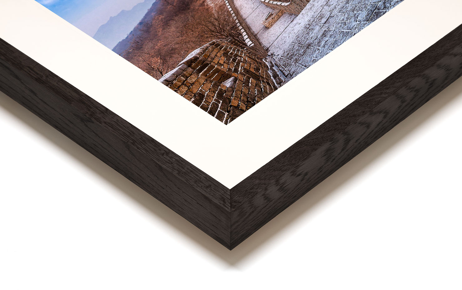touch of frost Great Wall Beijing China buy limited edition photograph landscape Full Dark Solid Wood Frame Paul Reiffer