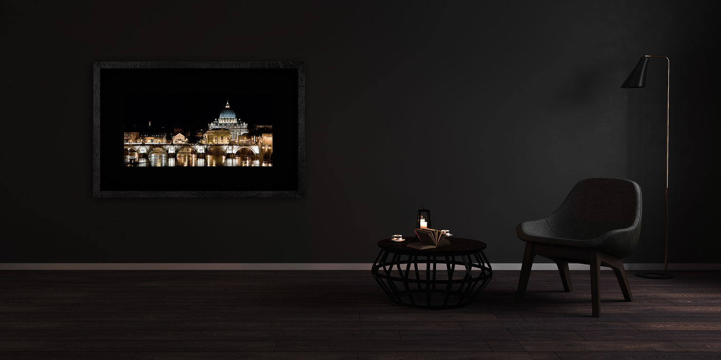 watching over rome Rome Italy buy limited edition photograph landscape Full Solid Wood Black Frame Complete Image Paul Reiffer Apartment 07 Dark Black Solid Wood Frame Paul Reiffer