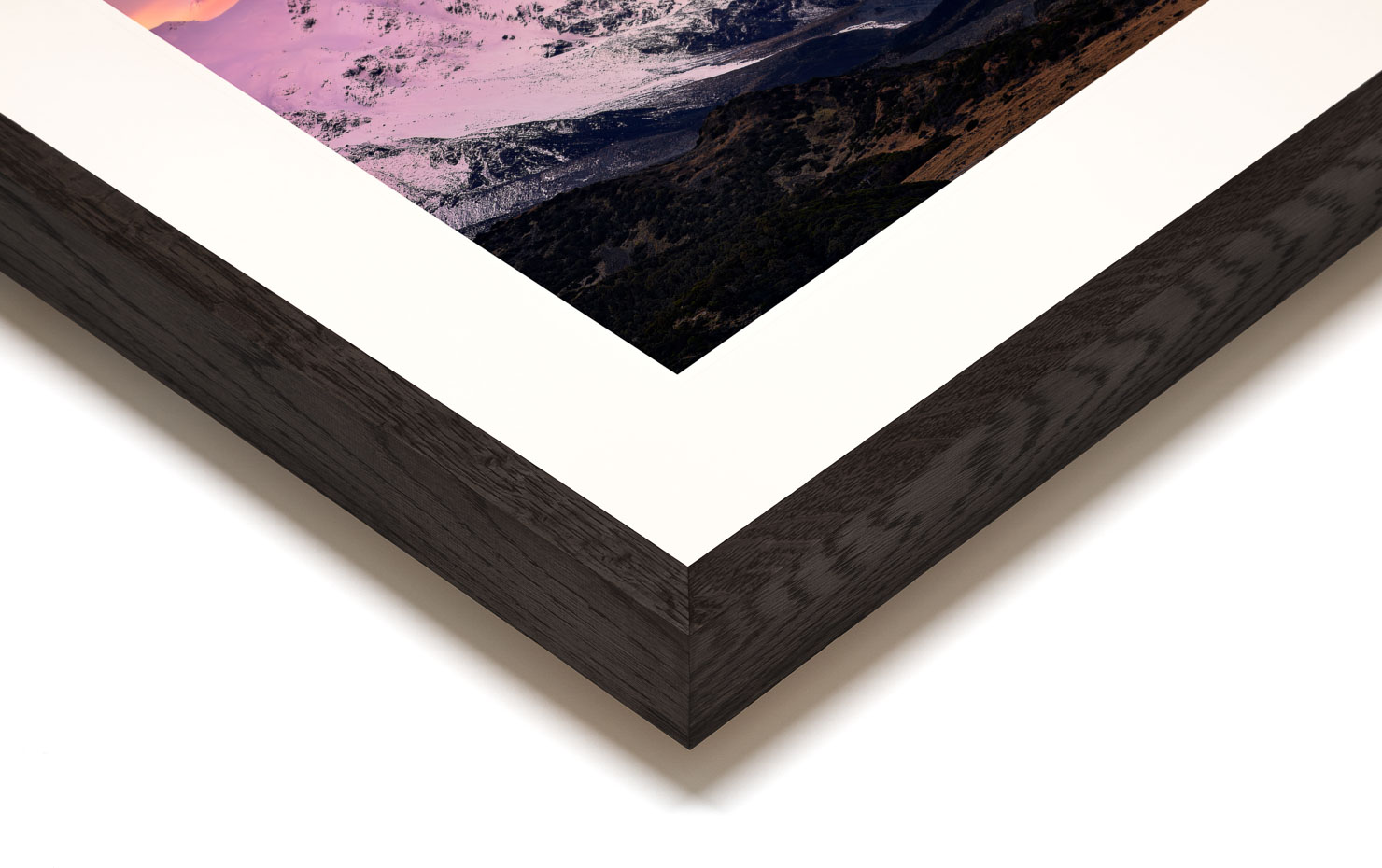 whisper Aoraki Mount Cook New Zealand buy limited edition photograph landscape Full Dark Solid Wood Frame Paul Reiffer